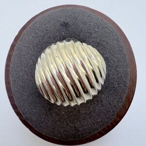 Small Twist Design Dome Ring VTG Solid Sterling Silver 925 Size 4.75